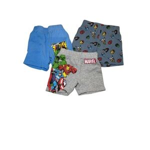 Marvel Toddler Boy 3 Piece Shorts Bundle Superhero Shorts Size 3T